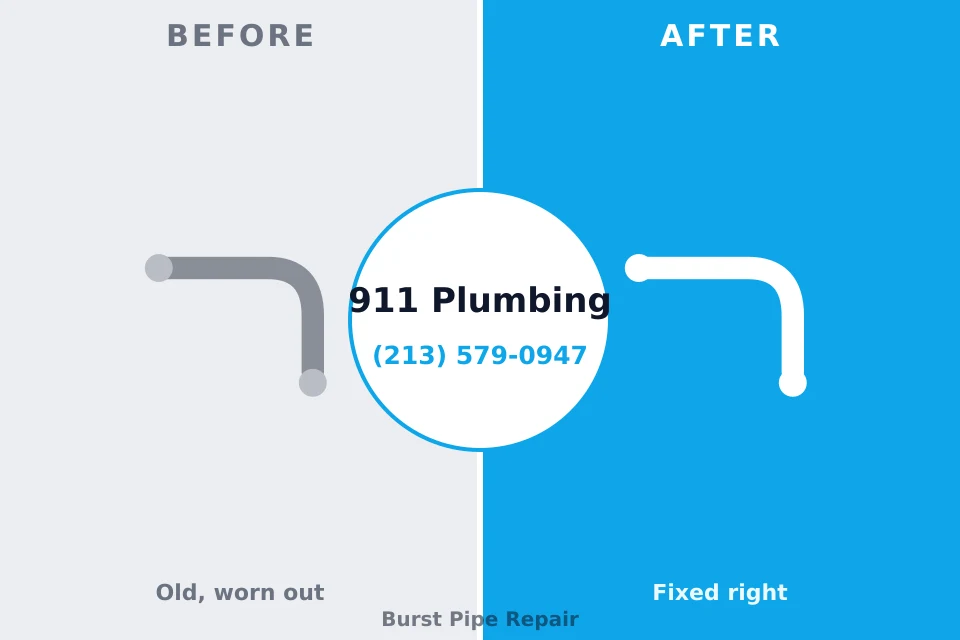 Before and after: plumbing repair San Leanna, TX